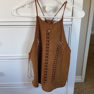Soft suede light brown top
